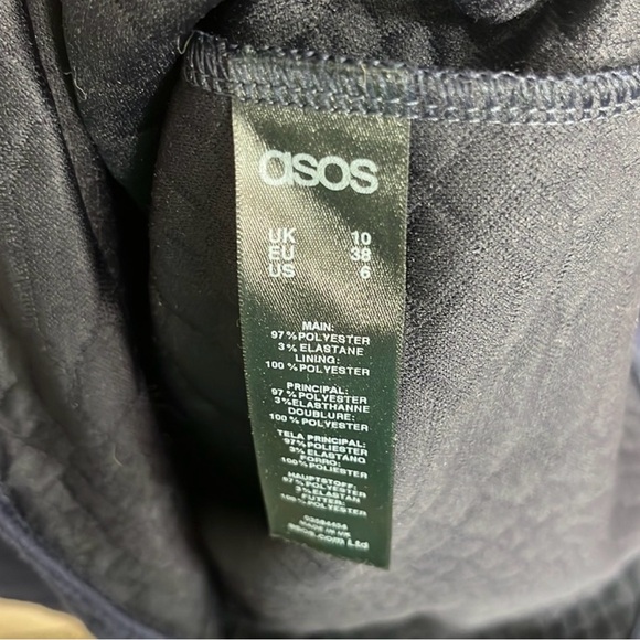 NWT ASOS MATERNITY Navy Quilted Sheath Dress Sleeveless Faux Wrap Size 6 - Picture 11 of 11